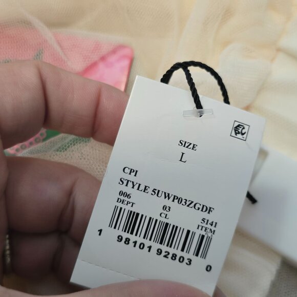 Wicked NWT Paul Tazewell Glinda Layered Tulle Skirt Large Cream blush pink maxi - Picture 4 of 9